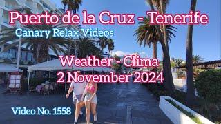 Tenerife ️ Puerto de la Cruz Morning Weather 2 November 2024 Teneriffa