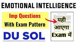 Emotional Intelligence Important Questions With Exam Pattern SOL DU Ncweb Emotional intelligence