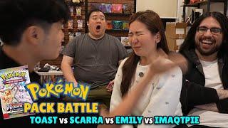 Toast vs Scarra vs Emily vs Imaqtpie | Pokemon Pack Battle but the Loser Gets SLAPPED