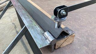 BRILLIANT SKILLS!! diy welder makes plate bending tool from thick angle iron!!