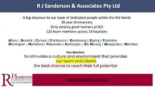 RJ Sanderson Associates: 30 Years of Excellence & Dedication