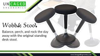 WOBBLE STOOL overview ergonomic sit stand standing desk stool perch perching chair