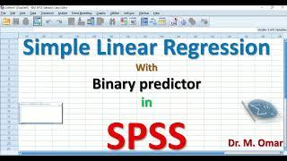 SImple Linear regression with binary predictor in SPSS