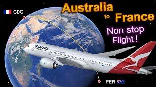 17 hour Direct Flight !  Inaugural  Perth to Paris CDG  Qantas Boeing 787 [FULL FLIGHT REPORT]