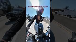 The zipper got stuck  #motorcycle #bikerchick #bikelife #motorcyclegirl