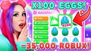 OPENING 100 MYTHIC EGGS (40,000 ROBUX) !! Adopt Me Roblox Egg Hatching