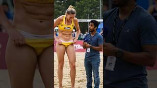 Tall Female Volleyball Player Shocks Interviewer!  #tallgirl #tallwoman #tallestgirl #sportwomen