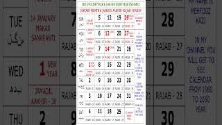 January 2025 Urdu Calendar | Today Islamic Date 2025