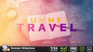 Summer Travel template & music  (Royalty free AE-template & music)