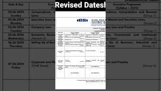 Revised date sheet by ICSI 2024 #cs #cseet #csexecutive #study