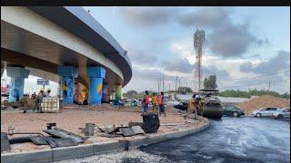 SPINTEX FLOWER POT TO EAST LEGON-TEMA MORTOWAY FLYOVER TRANSFORMS ACCRA ARTWORKS