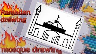 How to draw a Mosque Very Easy Drawing Tutorial #art #mosque #yt