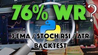 BACKTESTING a Triple EMA/Stochastic RSI/ATR Trading Strategy with Python using a Backtesting library