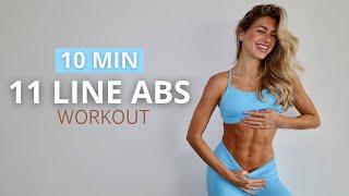 10 MIN. 11 LINE ABS WORKOUT - upper, lower, side abs | No Equipment