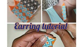 Beaded brick stitch earrings tutorial