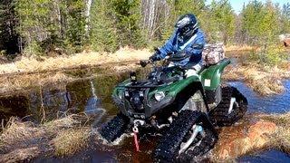 Yamaha ATV Grizzly 700 Testing The Tracks On Rock Snow Sand and Mud - May 5, 2013