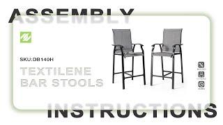 Nuu Garden® Outdoor Textilene Bar Stools | ASSEMBLY INSTRUCTIONS