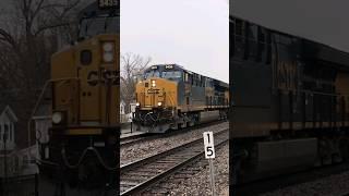 Big CSX power with GE and EMD knock the signal down on the old B&O!