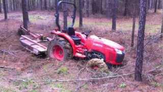 Stuck the Kubota Tractor while Bushogging!!