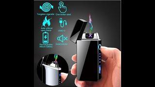 Windproof Dual Arc Lighter Flameless Electronic Rechargeable Electric Lighter with LED Power Display