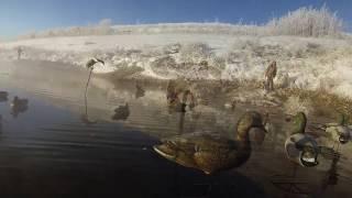 duck hunting ice hole