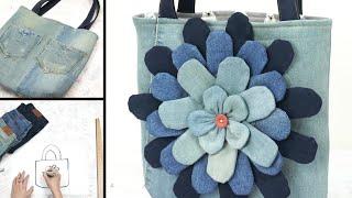 DIY - Don't throw out old jeans and Let's make a Gorgeous Tote Bag