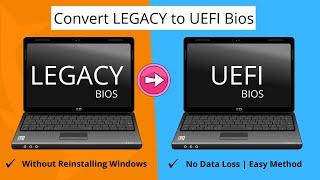 How to Convert LEGACY to UEFI Windows 10 without Data Loss | How to Change LEGACY to UEFI Windows 10