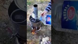 Самовар на дровах с отсеком для заварки