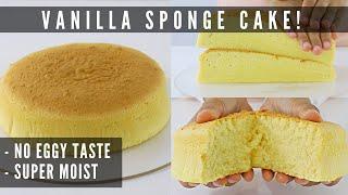 VANILLA SPONGE CAKE RECIPE! NO EGGY TASTE, MOIST AND DOESN'T DRY OUT FOR DAYS! │ CAKES BY MK