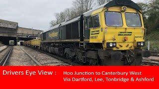 Drivers Eye View (Cab Ride) : Hoo Junction to Canterbury West Via Dartford, Lee, Tonbridge & Ashford