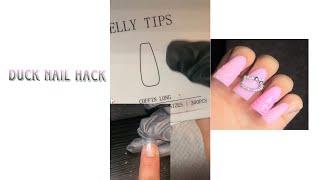 Full Cover DUCK NAIL Tips! *Duck nail HACK*