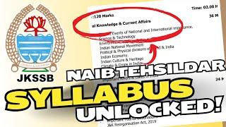 Naib Tehsildar Syllabus Update  || jkssb naib tehsildar syllabus 2024 || Jkssb online tutorial.