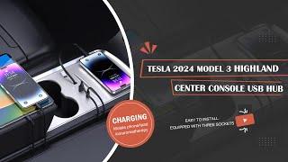 Center Console USB Hub For Tesla 2024 Model 3 Highland