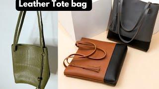 HOW TO CUT AND SEW A LEATHER TOTE BAG.