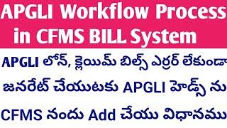 APGLI Bill Flow in CFMS, How to add APGLI HoA in CFMS Generate APGLI Loan, Claim Bill without errors