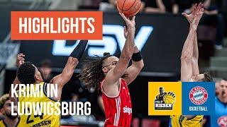 Krimi in Ludwigsburg! MHP RIESEN Ludwigsburg - FC Bayern München Basketball - BBL Highlights