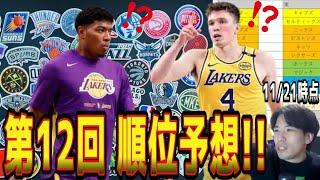 【NBA】第12回！順位予想！レイカーズの新人(ダルトン・コネクト)が新人王候補？(2024.11.21)