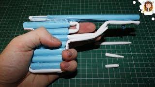 Como fazer uma Pistola de Papel - (Dispara balas de papel)