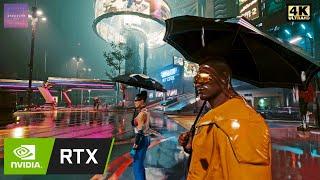 Walking in the Rain at Night in Cyberpunk 2077