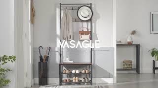 Industrial Coat Rack with Shoe Bench for Home, Home Furniture, Home Improvement - VASAGLE - UHSR41BX