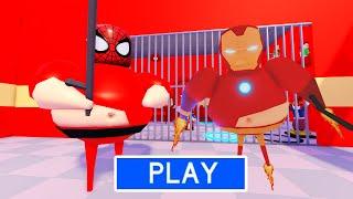 IRON-MAN VS SPIDER-MAN BARRY'S PRISON RUN! (SCARY OBBY) - Full Gameplay - No Commentary #roblox