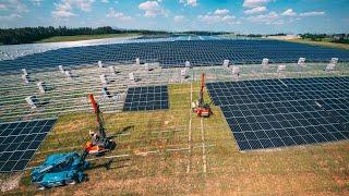 Aufbau Solarpark (Photovoltaik) | Zeitraffer