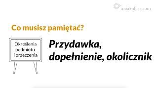 Przydawka, dopełnienie, okolicznik (części zdania)