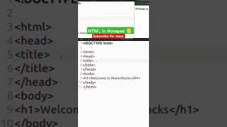 How to write HTML in Notepad #coding #html #css #htmlcss #basics #notepad #frontenddevelopment
