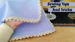 Attach Lace Perfectly With Sewing Tips And Tricks ⭐ /Sewing Hacks /How to Attach Lace on Dupatta