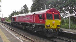 Felixstowe Container Freight Trains passing through westerfield 13/8/21