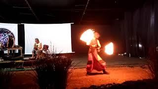 Igor Polivoda & Kayatma projekt, fire performance in Jungle Dance Cafe. Goa, Arambol, India