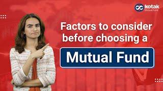 Factor to consider before choosing a Mutual Fund