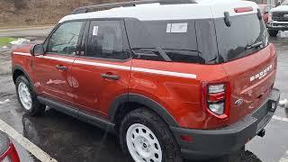 the New 2024 Ford Bronco Sport Heritage in Hot Pepper Red Metalic 1.5L ecoboost engine 8 speed trans