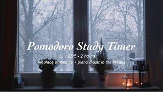 POMODORO TIMER for DARK ACADEMIA STUDY SESSIONS THAT WOULD MAKE HERMIONE PROUD | fireplace + piano